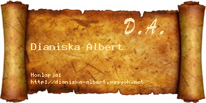 Dianiska Albert névjegykártya