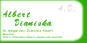 albert dianiska business card